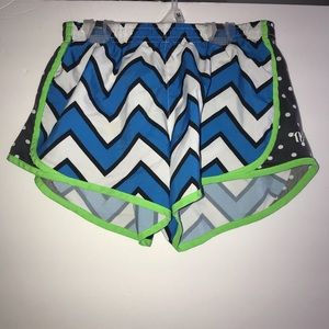 Varsity cheer shorts blue chevron YM